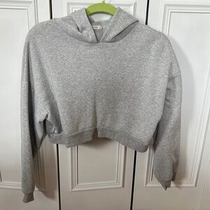 Women’s Small Cropped Grey Hooded Sweatshirt